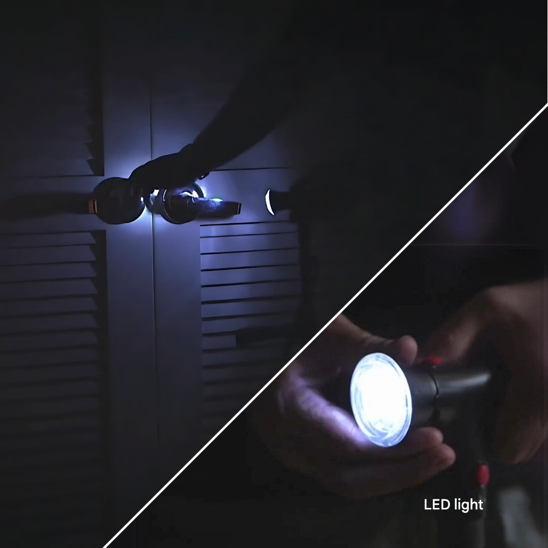 Inklapbare wandelstok met LED-lamp en vrijstaande voet T-greep aluminium steun verstelbaar loophulp wandhulp | Sulvida
