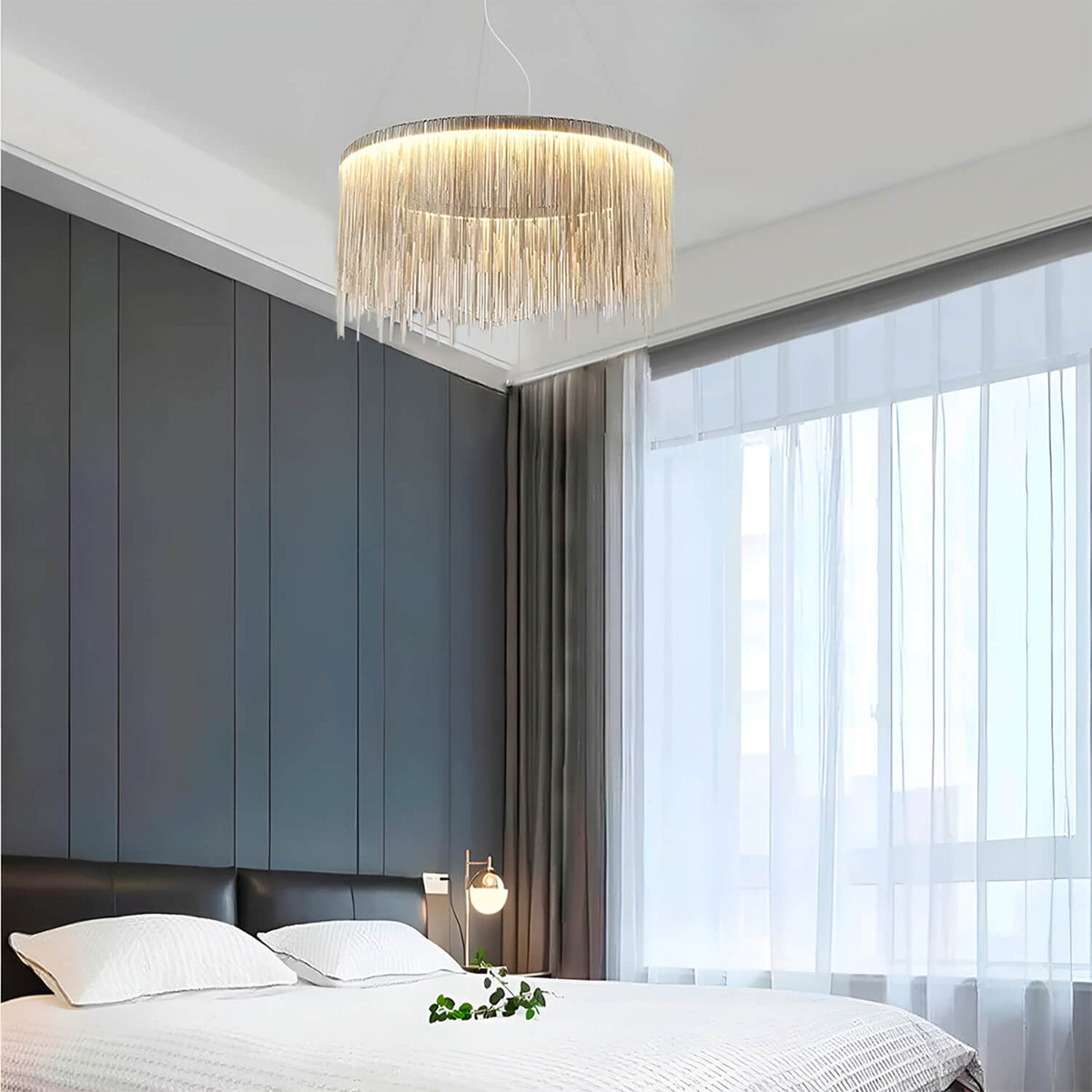 Ronde hanglamp aluminium LED zilver modern design woonkamer eetkamer slaapkamer keuken instelbare lichtkleur | Sulvida