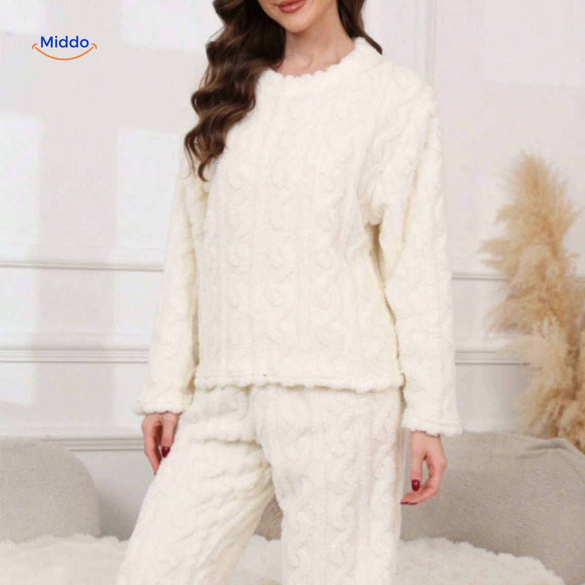 Fleece Pyjama Set Dames Heren Warm Loungewear Zacht Winterpyjama Nachtkleding Huispak Comfortabel Fluffy | Sulvida