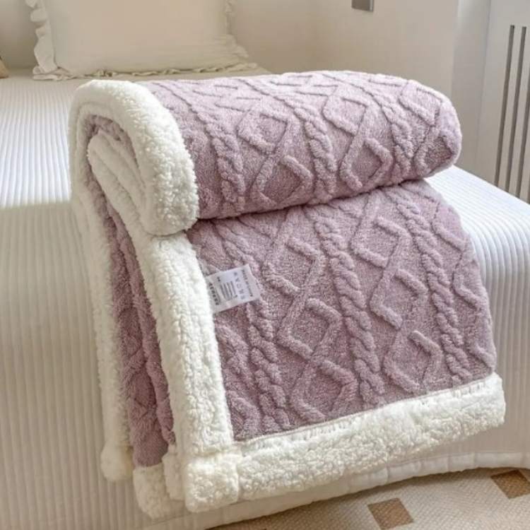 Verzwaarde Sherpaplaid Antraciet Grijs Bruin Beige Crème Roze Geel Groen Paars Warmte Comfort Rust Slaapkamer | Sulvida