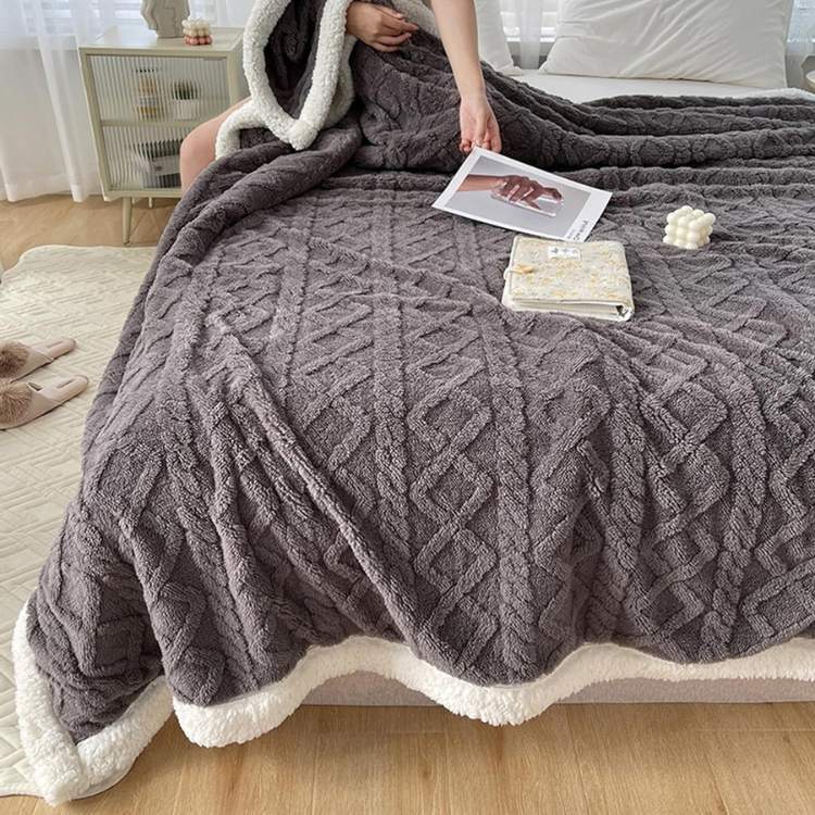 Verzwaarde Sherpaplaid Antraciet Grijs Bruin Beige Crème Roze Geel Groen Paars Warmte Comfort Rust Slaapkamer | Sulvida