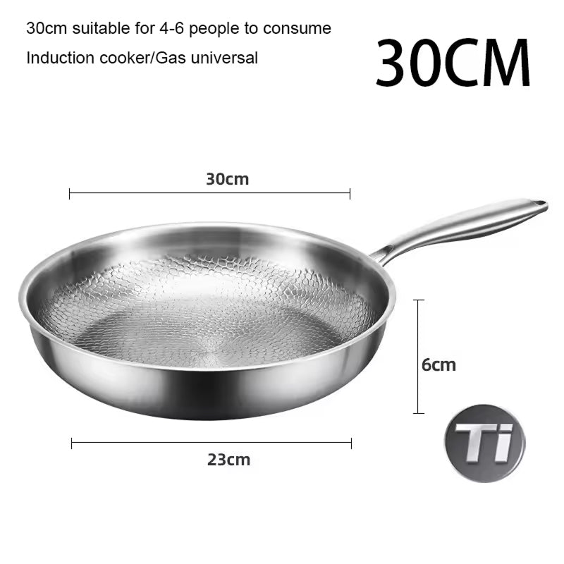 Poêle à frire en titane de 26 cm avec couvercle - revêtement antiadhésif durable sans produits chimiques pour plaque à induction | Sulvida