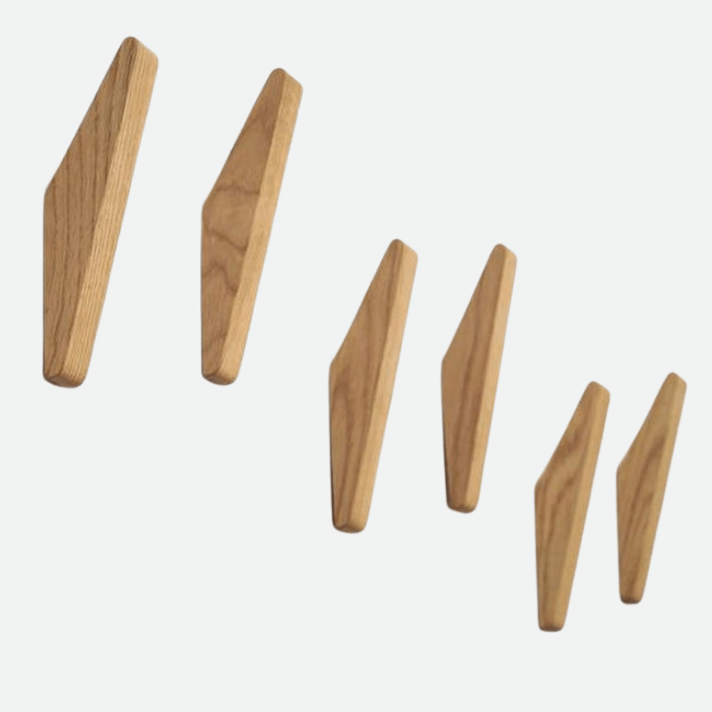 Wandkapstok Hout Set van 2/4/6/8 Haken Natuurlijk Tweekleurig Hal Slaapkamer Bohemian Stijl Wandmontage | Sulvida