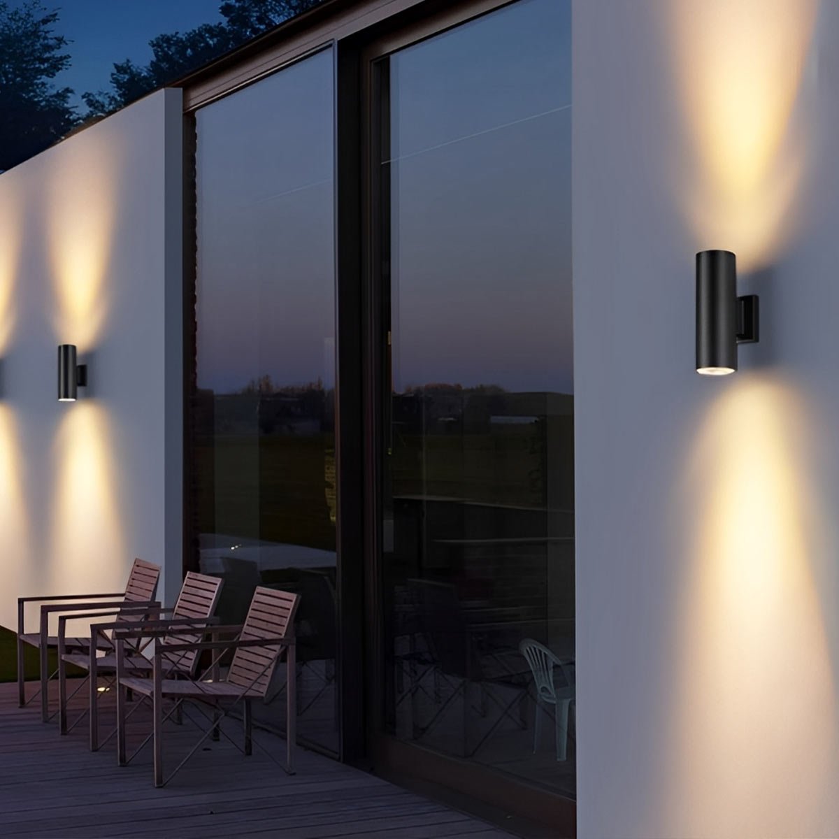 Cilindervormige LED Wandlamp Buiten Zwart Waterdicht Up Down Verlichting Tuinlamp Buitenlamp Outdoor | Sulvida