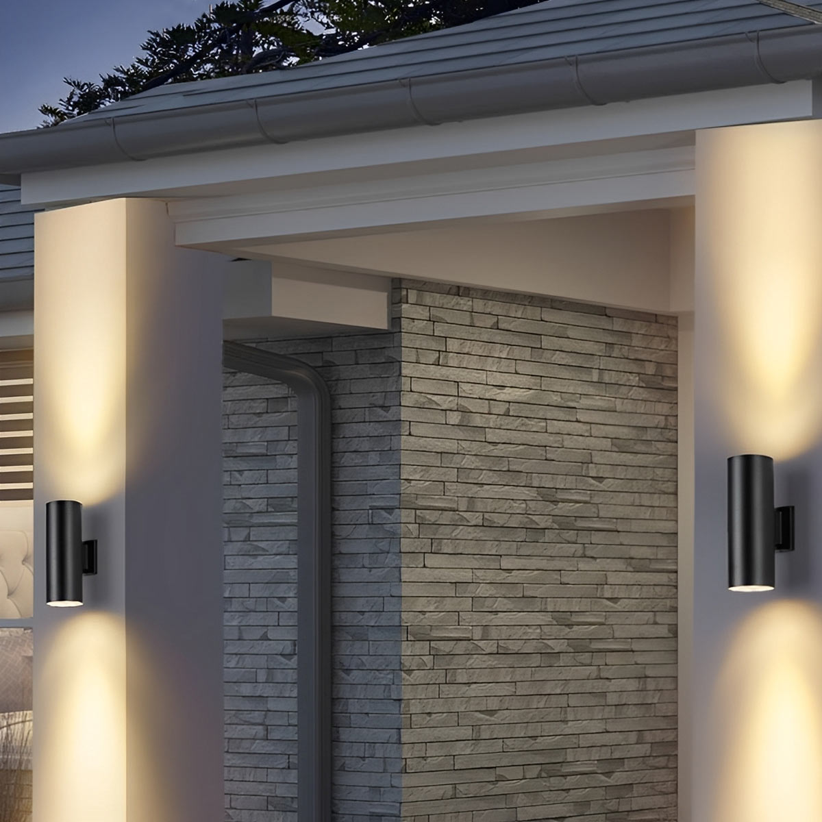 Cilindervormige LED Wandlamp Buiten Zwart Waterdicht Up Down Verlichting Tuinlamp Buitenlamp Outdoor | Sulvida