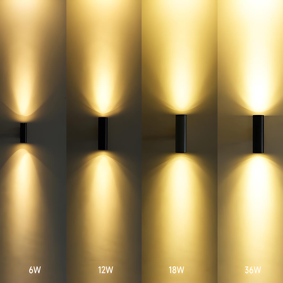 Cilindervormige LED Wandlamp Buiten Zwart Waterdicht Up Down Verlichting Tuinlamp Buitenlamp Outdoor | Sulvida