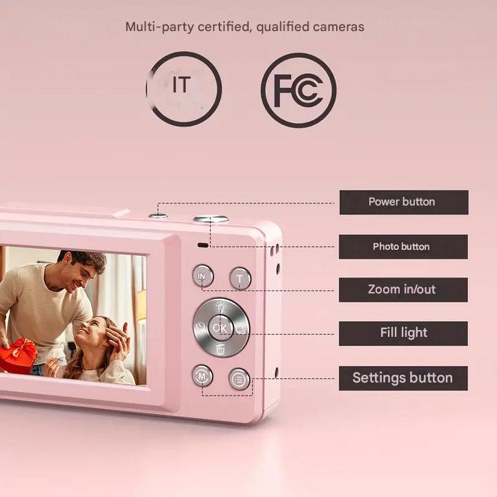 Compacte digitale camera vintage-stijl Full HD video herinneringen vastleggen retro design reizen vakantie | Sulvida