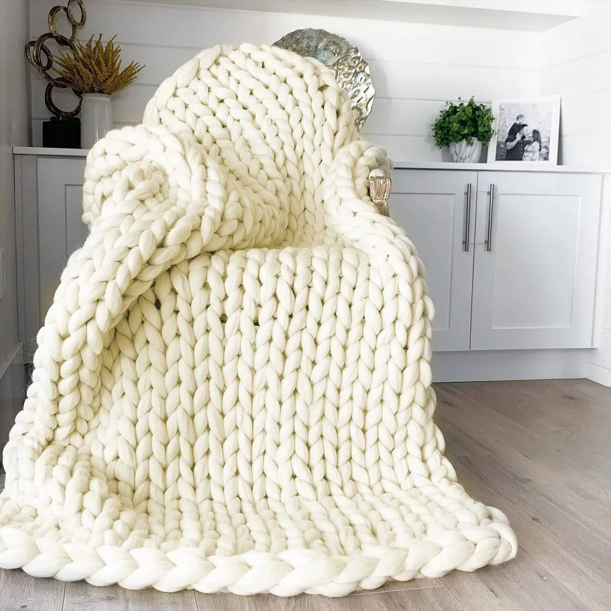 Gebreide Deken Chunky Knit 100x120cm Dikke Plaid Bankdeken Woonkamer Slaapkamer Woondecoratie Warm Zacht | Sulvida