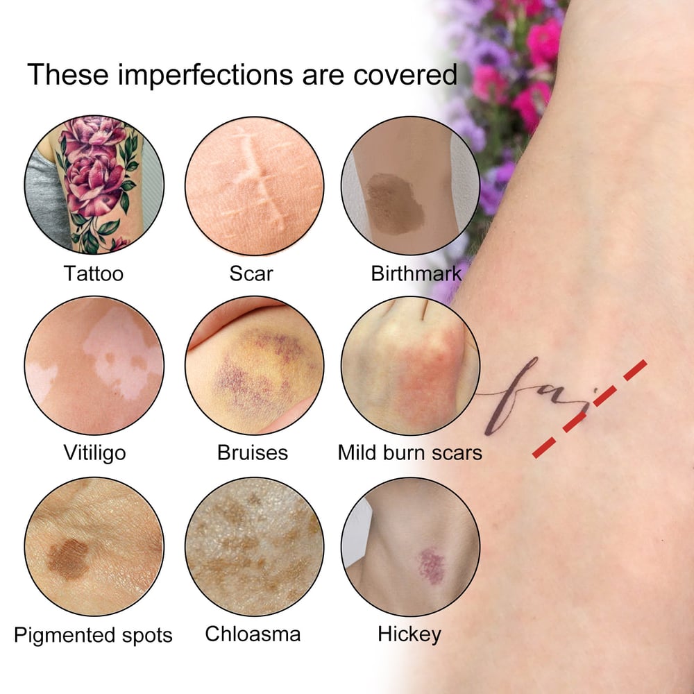Waterdichte Dekkende Concealer voor Tatoeages Littekens en Oneffenheden 12 Uur Langdurig met Twee Tinten | Sulvida
