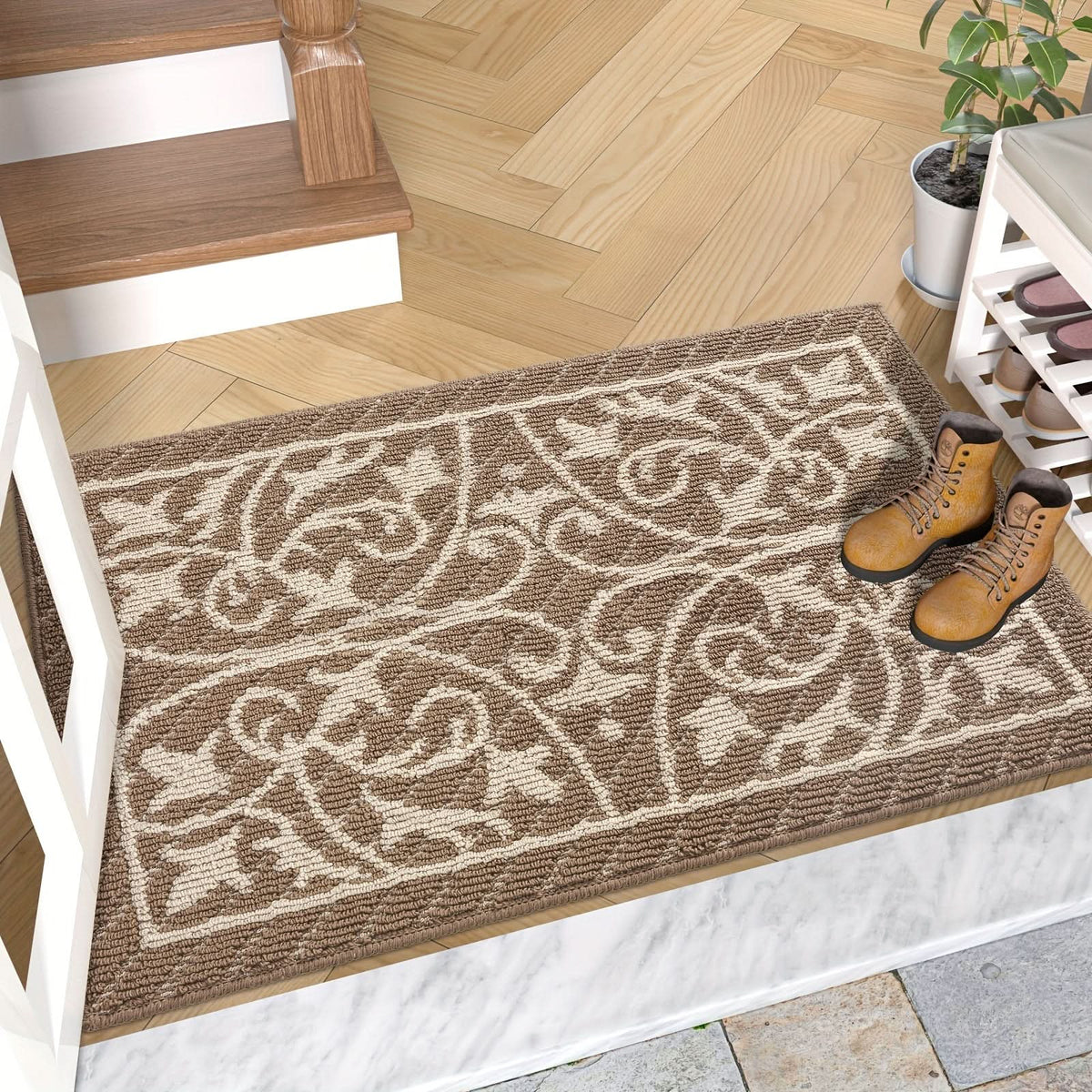Paillasson antidérapant d’intérieur gris 60x90 cm – Tapis à seuil bas qui retient la saleté pour entrée, hall et vestibule | Sulvida