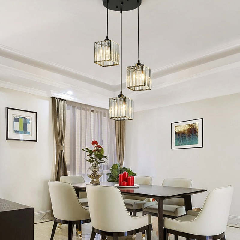 Hanglamp Cilindervormig Glas Zwart of Goud Modern Design Woonkamer Eetkamer Slaapkamer Verstelbaar Snoer | Sulvida