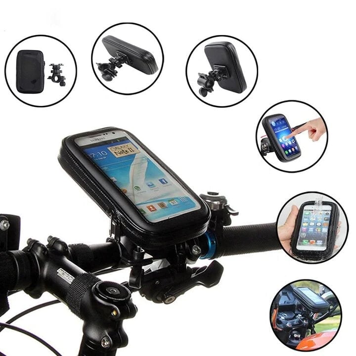 Waterdichte telefoonhouder fietsenstuur met oplaadmogelijkheid powerbank 5000 mAh 15W USB voor smartphone | Sulvida