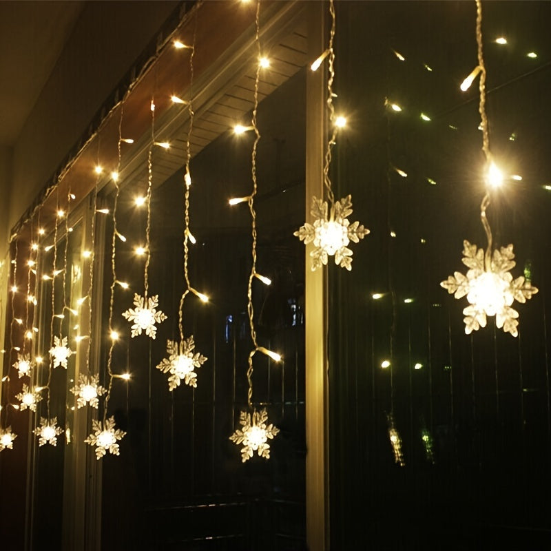 Verlichte Sneeuwvlok Slinger 4 Meter USB – Kerstverlichting Sfeerlicht Binnen Buiten Winterdecoratie | Sulvida