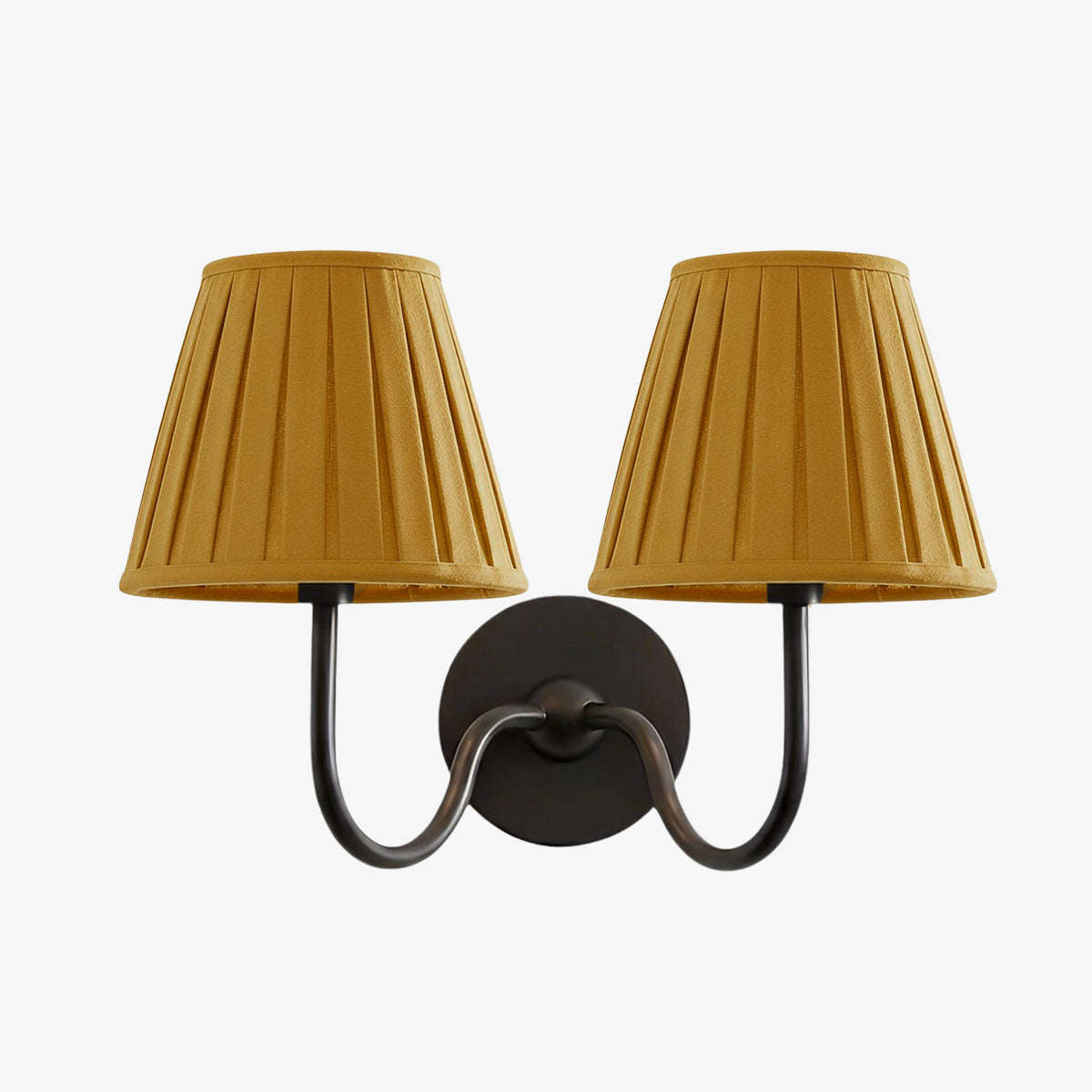 Wandlamp Linnen Kap Messing Armatuur Plissé of Glad Stof E12 Fitting Hardwired Decoratieve Verlichting | Sulvida
