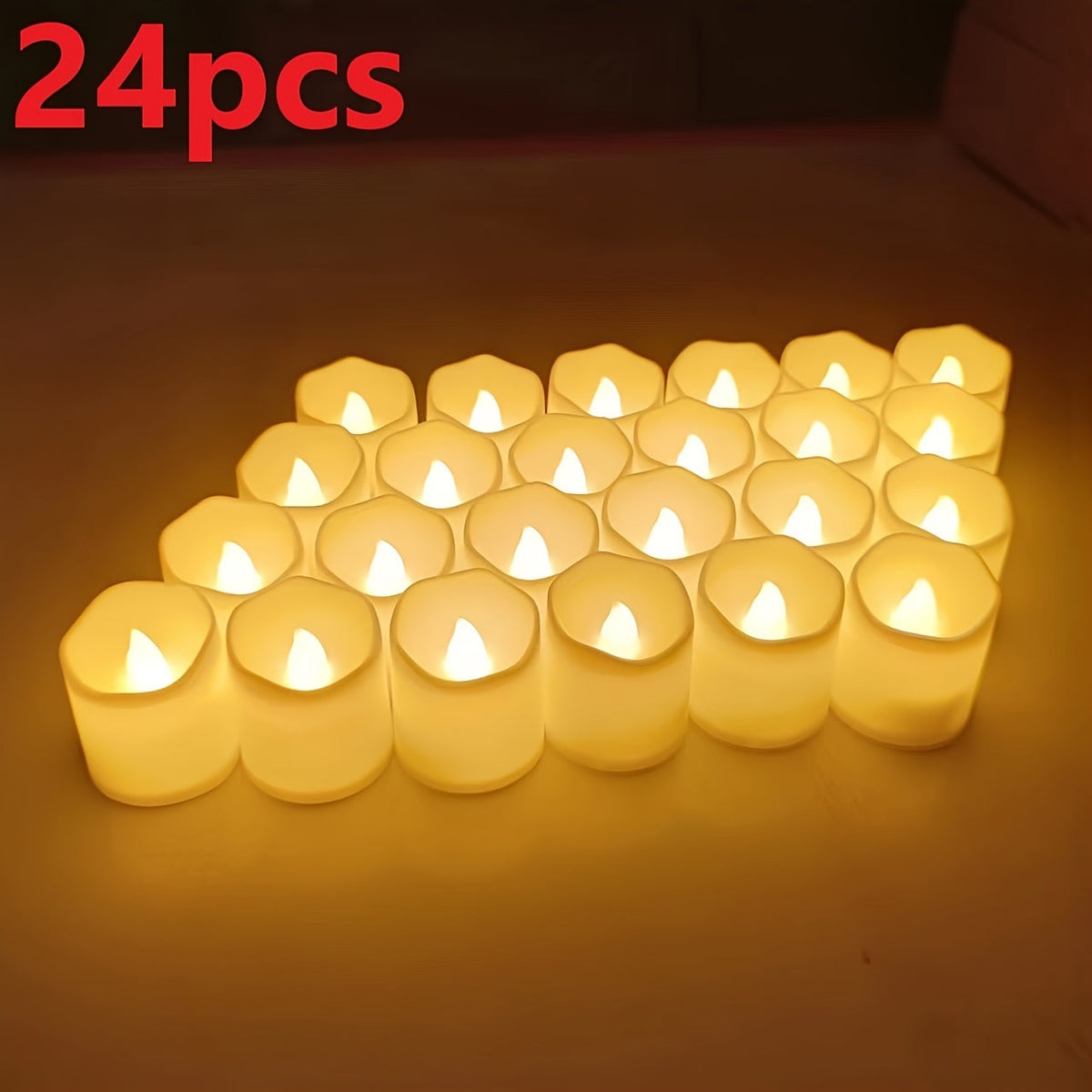 LED Waxinelichtjes op Batterij 24-100 Stuks Vlamloze Theelichtjes Veilig Sfeervol voor Interieur Feesten Decoratie | Sulvida