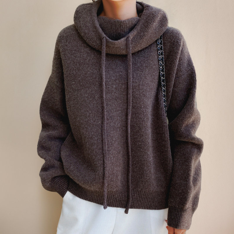Oversized Merino Coltrui voor Dames – Zachte Wollen Trui met Lage Col en Brede Mouwen – Comfortabel & Warm | Sulvida
