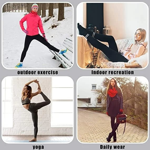 Dames Legging Fleecevoering Hoge Taille Zwart Grijs Lichtgrijs Winter Thermobroek Stretch Comfortabel | Sulvida