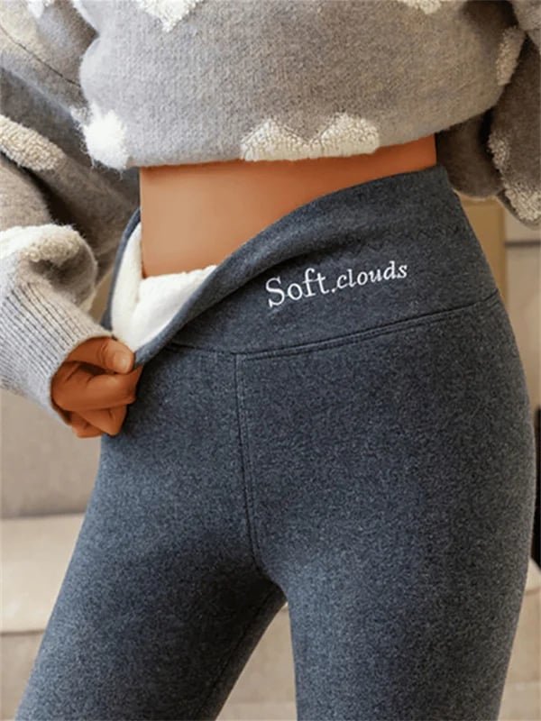 Dames Legging Fleecevoering Hoge Taille Zwart Grijs Lichtgrijs Winter Thermobroek Stretch Comfortabel | Sulvida