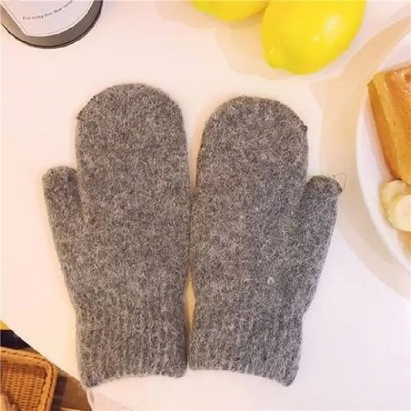 Gebreide Wanten Winter voor Dames – Zachte Fleece Handschoenen met Imitatiebont – Warme Vingerloze One Size | Sulvida