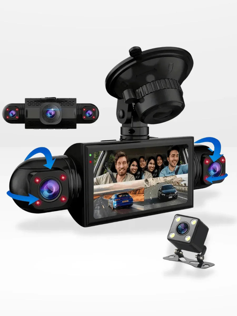360 Graden Dashcam Auto met 4 Full HD Camera's Parkeerstand Nachtzicht en Complete Rondom Beveiliging | Sulvida