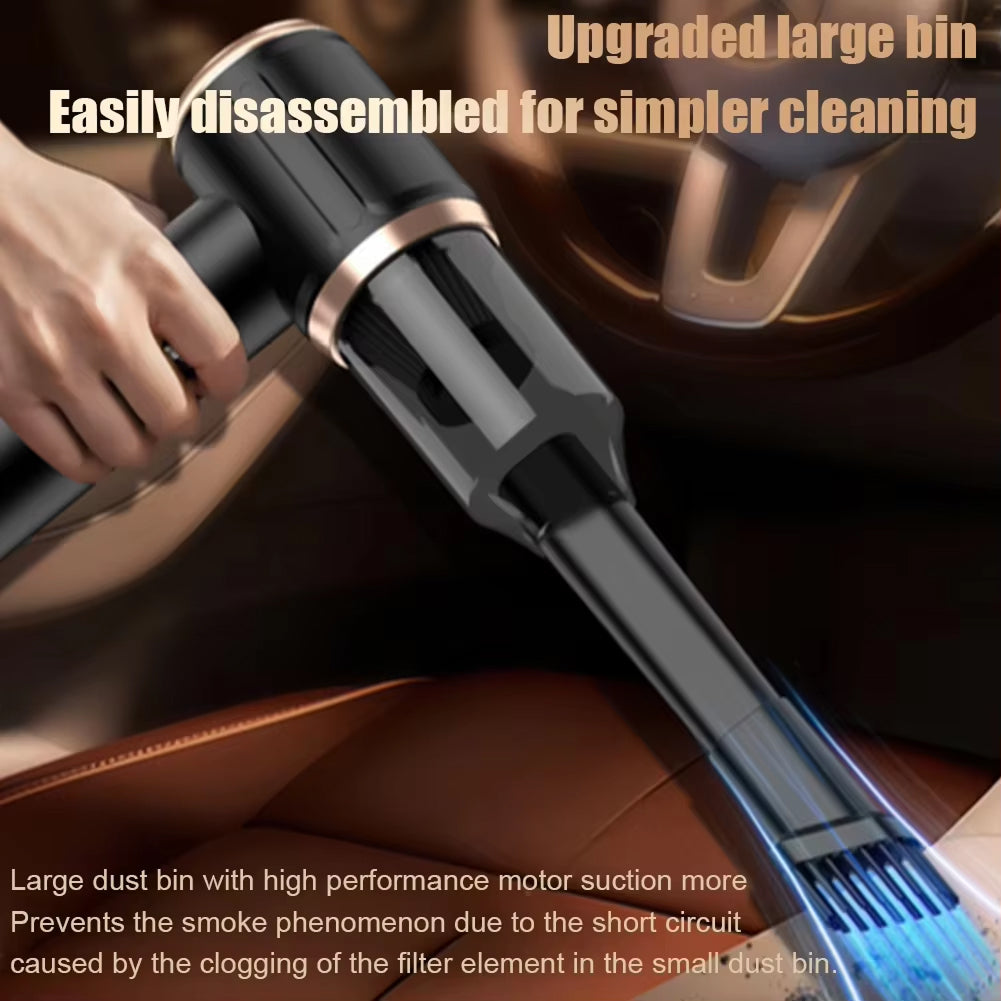 Aspirateur sans fil pour voiture 45000Pa avec fonction 5-en-1, rechargeable, aspiration puissante, aspirateur à main pour voiture et maison | Sulvida