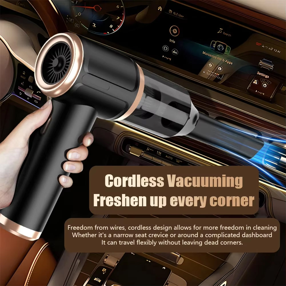Aspirateur à main sans fil pour voiture 45000Pa avec fonction 5-en-1 et batterie rechargeable pour un nettoyage rapide | Sulvida
