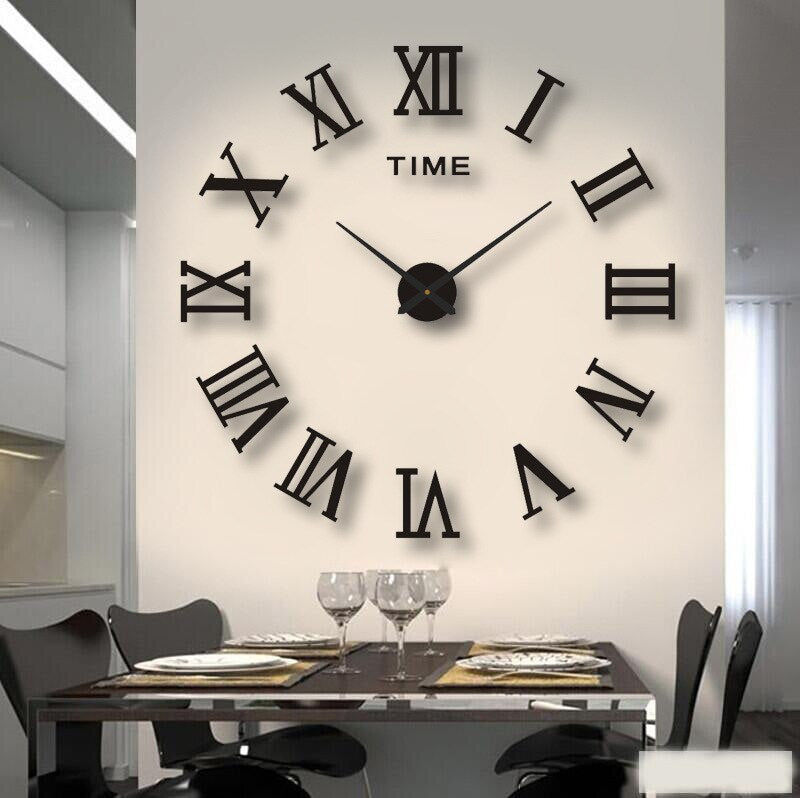 Oversized wandklok metaal zwart zilver goud modern design stil uurwerk woonkamer kantoor decoratie interieur | Sulvida