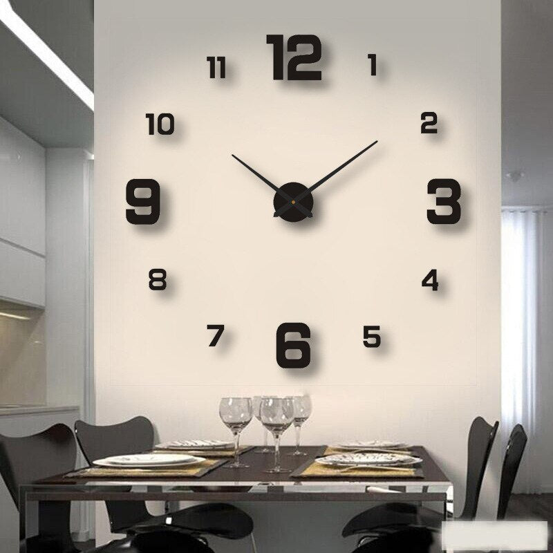 Oversized wandklok metaal zwart zilver goud modern design stil uurwerk woonkamer kantoor decoratie interieur | Sulvida