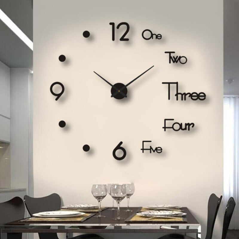 Oversized wandklok metaal zwart zilver goud modern design stil uurwerk woonkamer kantoor decoratie interieur | Sulvida