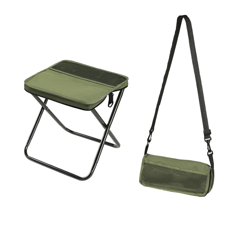 Opvouwbaar Kampkrukje met Rugtas - Compact Reiskrukje voor Buiten Wandelen Vissen Kamperen - Draagbaar Opvouwstoeltje - Lichtgewicht Outdoor Stoel Tuin | Sulvida