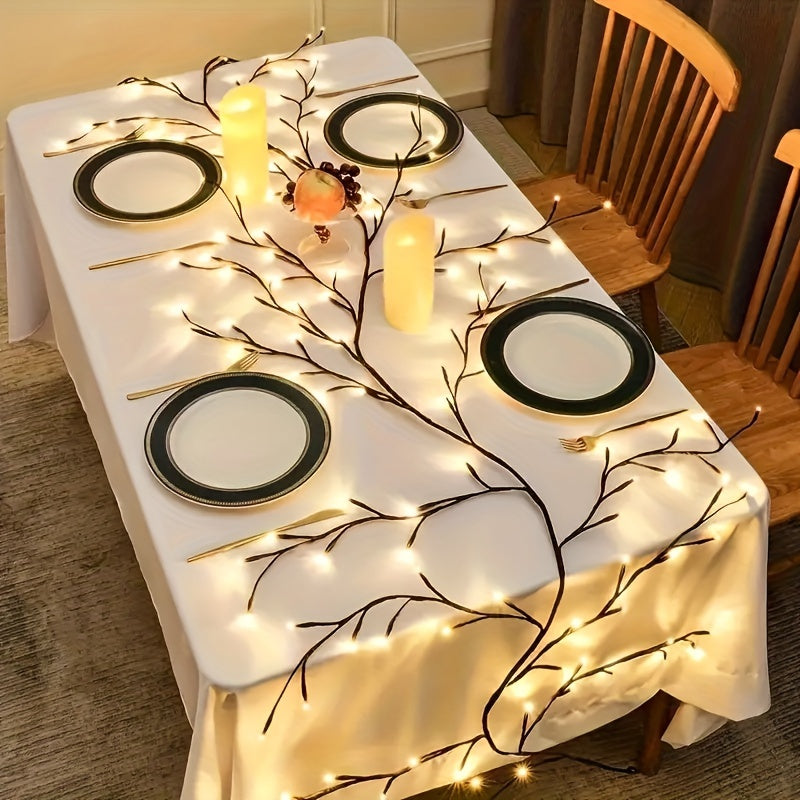 Decoratieve Wilgentak Wandverlichting USB 96 LED Warm Wit Sfeerlicht Natuurlijke Takken Muurdecoratie | Sulvida