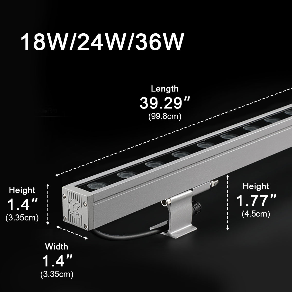 LED Wandstraler 100 cm Buitenverlichting 24V Waterbestendig Dimbaar Tuinverlichting Gevelbescherming IP65 | Sulvida