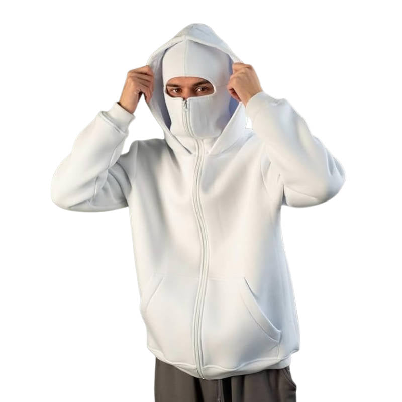 Unisex Balaclava Hoodie met Volledige Rits Geïntegreerde Nekbescherming Warme Bivakmuts voor Outdoor Sport | Sulvida