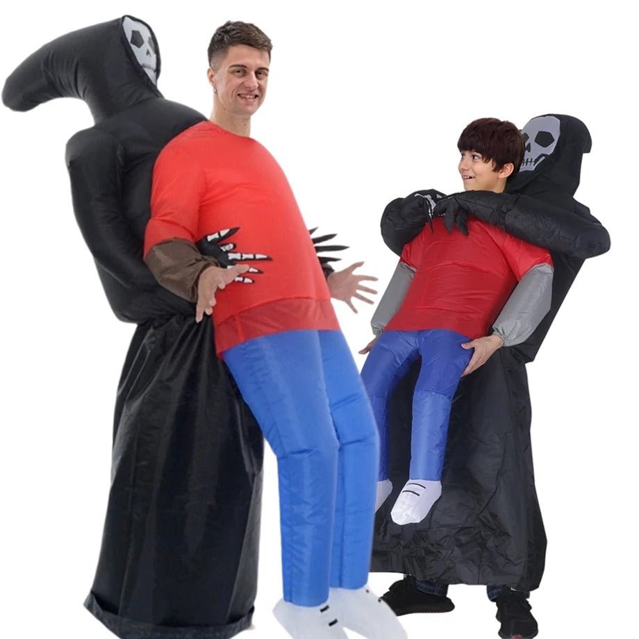 Opblaasbaar Magere Hein Kostuum met Masker voor Volwassenen Halloween Themafeest Verkleedkleding Carnaval | Sulvida