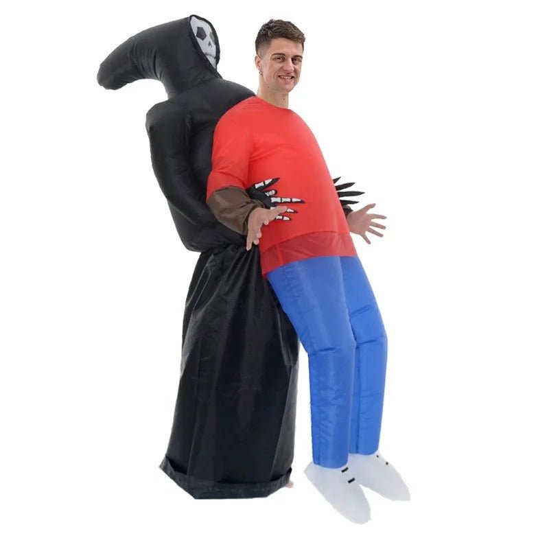 Opblaasbaar Magere Hein Kostuum met Masker voor Volwassenen Halloween Themafeest Verkleedkleding Carnaval | Sulvida
