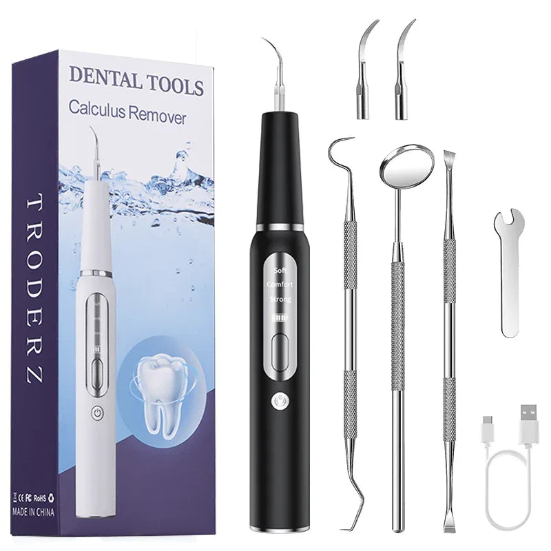 Ultrasonische Tandenreiniger USB Oplaadbaar Elektrisch Tandsteenverwijderaar Plak Thuis 3 Standen Wit | Sulvida