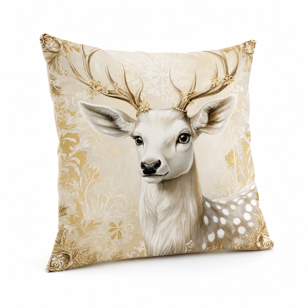Fluweelstructuur Kussenhoes 45×45 Feestelijk Motief Goudtinten Katoen-Polyester Rits Decoratief Woonkamer | Sulvida