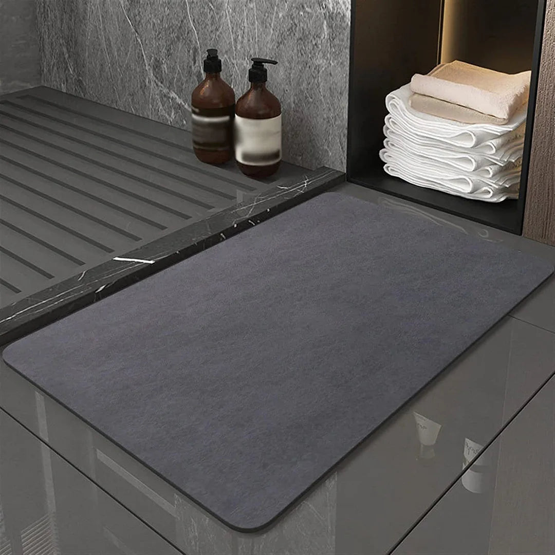 Diatomiet badmat antislip sneldrogend 40x60 cm ecovriendelijk waterabsorberend kiezelaarde douchmat badkamer | Sulvida