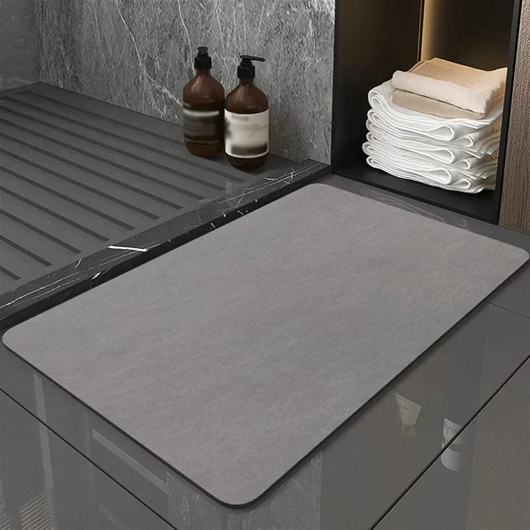 Diatomiet badmat antislip sneldrogend 40x60 cm ecovriendelijk waterabsorberend kiezelaarde douchmat badkamer | Sulvida