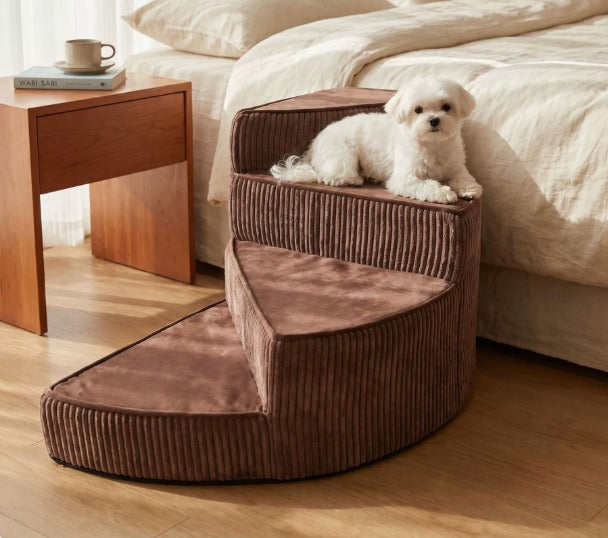 Huisdierentrap met Trapvorm in Schuim voor Bed of Bank met Antislip Textuur Afneembare Hoes Huisdieraccessoire | Sulvida