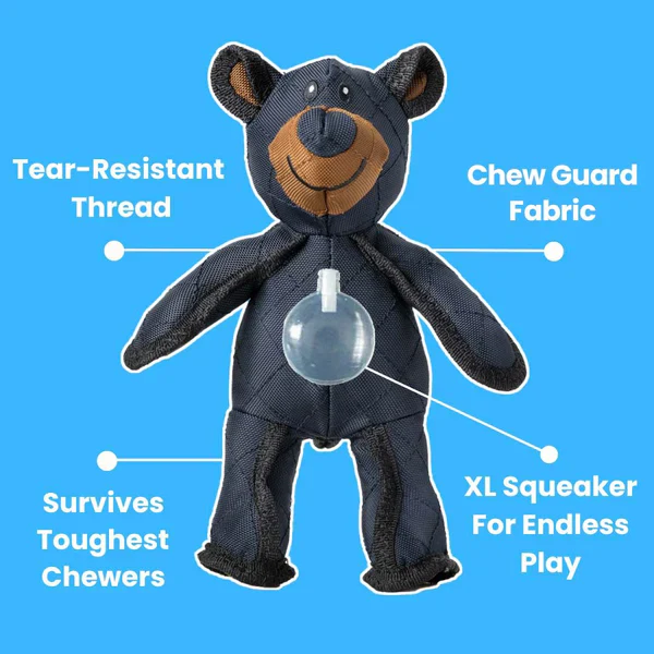 Jouet en forme d’ours pour chien en toile résistante, avec coutures renforcées, jouet à mâcher et à câliner, jouet interactif pour animal de compagnie | Sulvida