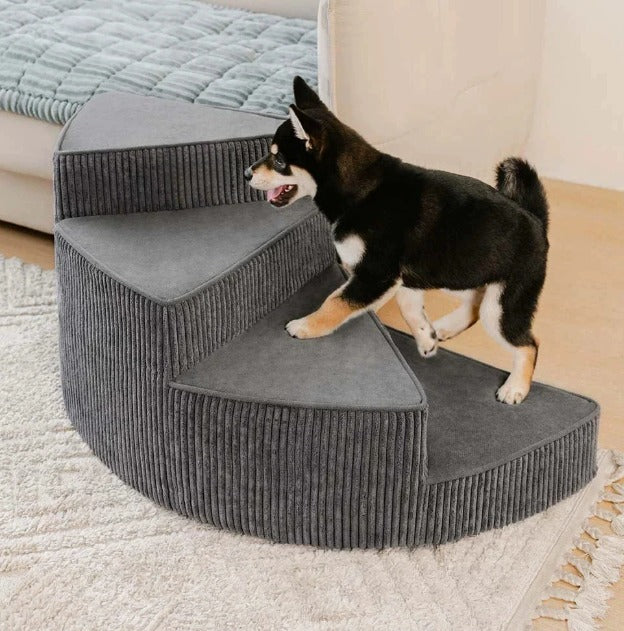 Huisdierentrap met Trapvorm in Schuim voor Bed of Bank met Antislip Textuur Afneembare Hoes Huisdieraccessoire | Sulvida