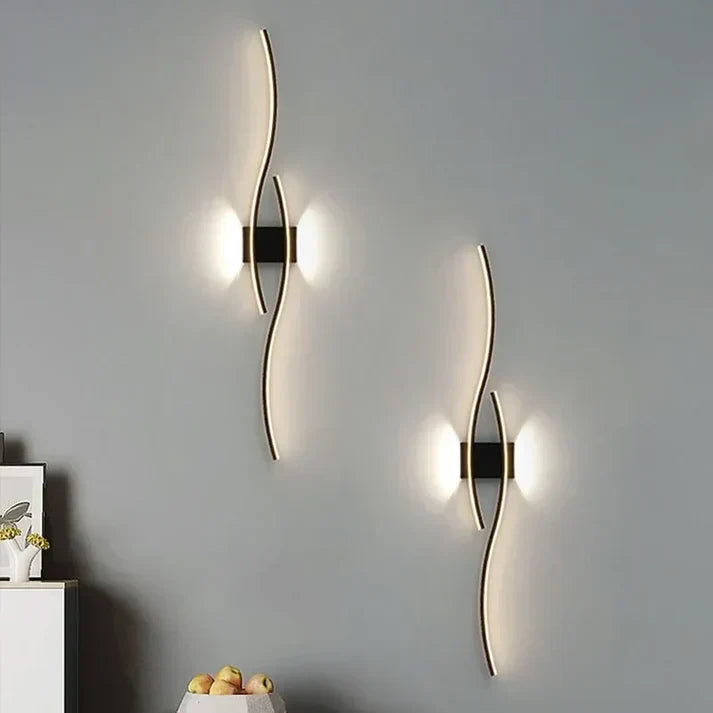 Applique LED en forme de vague, lumière blanc chaud, économe en énergie, design moderne, éclairage d’ambiance pour le salon, la chambre et le bureau | Sulvida