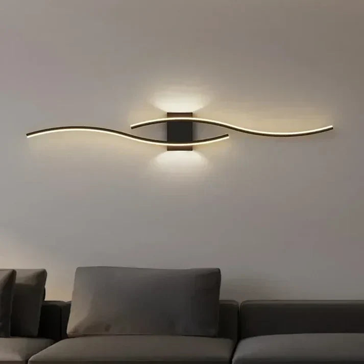 Applique LED en forme de vague, lumière blanc chaud, économe en énergie, design moderne, éclairage d’ambiance pour le salon, la chambre et le bureau | Sulvida