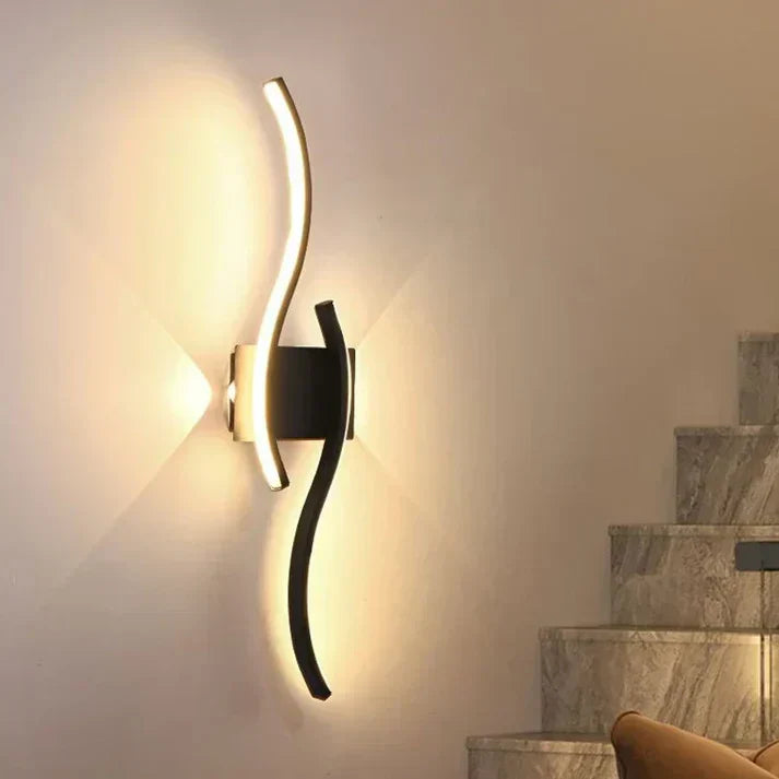 Applique LED en forme de vague, lumière blanc chaud, économe en énergie, design moderne, éclairage d’ambiance pour le salon, la chambre et le bureau | Sulvida