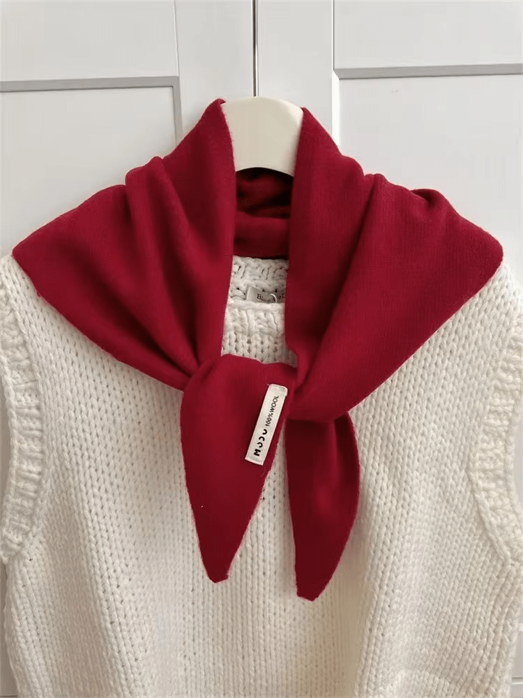 Driehoekige Gebreide Wollen Sjaal voor Dames – Warm Tijdloos Veelzijdig Omslagdoek Herfst Winter Stijlvol | Sulvida