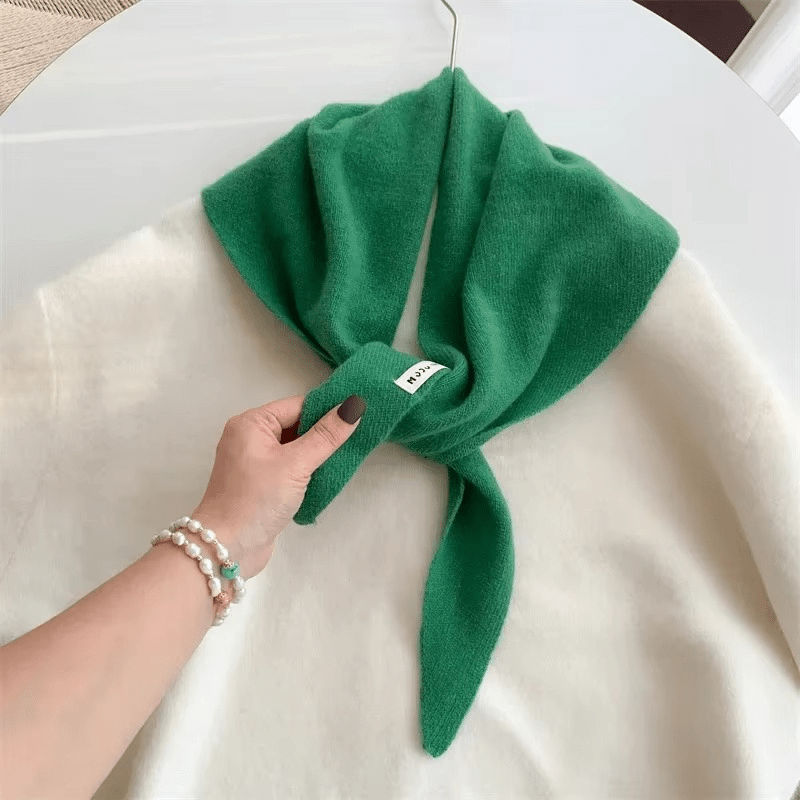 Driehoekige Gebreide Wollen Sjaal voor Dames – Warm Tijdloos Veelzijdig Omslagdoek Herfst Winter Stijlvol | Sulvida