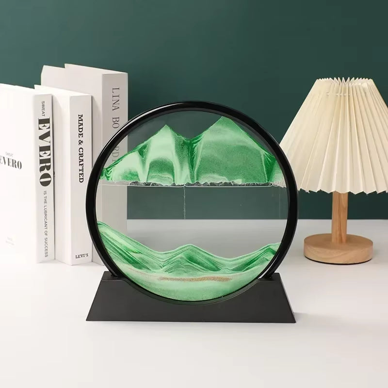 Bewegende Zandkunst 25×20 cm Decoratief Glasframe Ontspanningsbeeld Vier Kleuren Woonaccessoire Bureaudecoratie | Sulvida