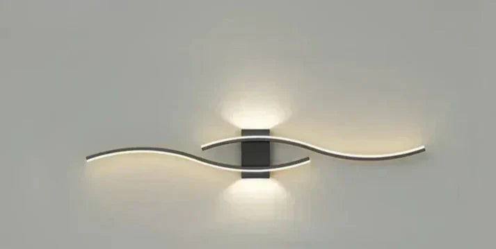 Applique LED en forme de vague, lumière blanc chaud, économe en énergie, design moderne, éclairage d’ambiance pour le salon, la chambre et le bureau | Sulvida