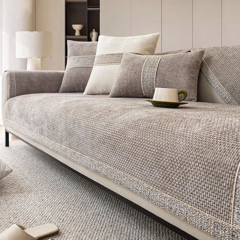 Bankhoes Met Antislip Onderkant Linnenlook Meubelbescherming Sofa Hoes Diverse Kleuren Maten Wasbaar | Sulvida